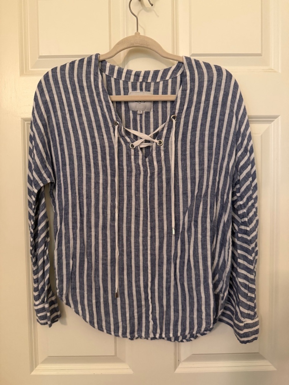 Rails Blue & White Striped Lace-Up Tunic